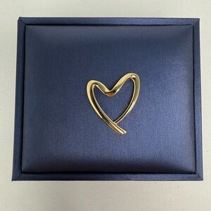18K Genuine Gold Open Heart Pendant (Hollow Back), 25mm x 23m (Small)